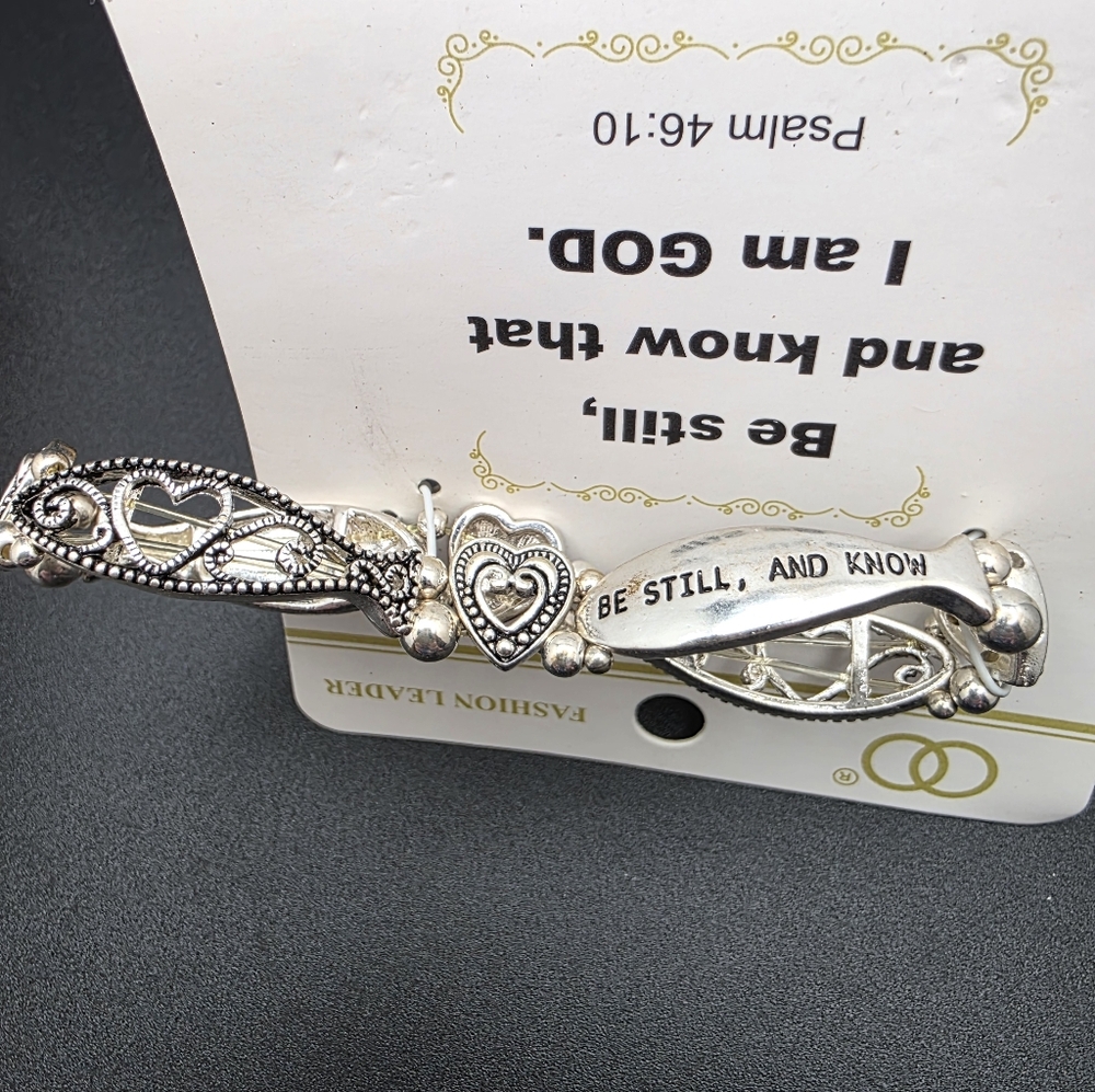 Silver Heart Bracelet with Inspirational Message (1453)